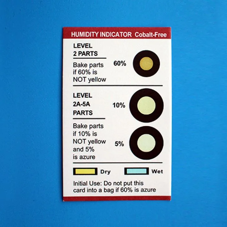 Humidity Indicator Cards Cobalt Free